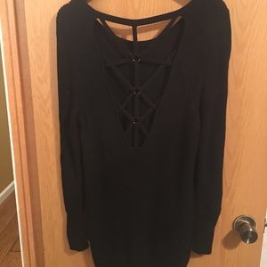 Black knit sweater.